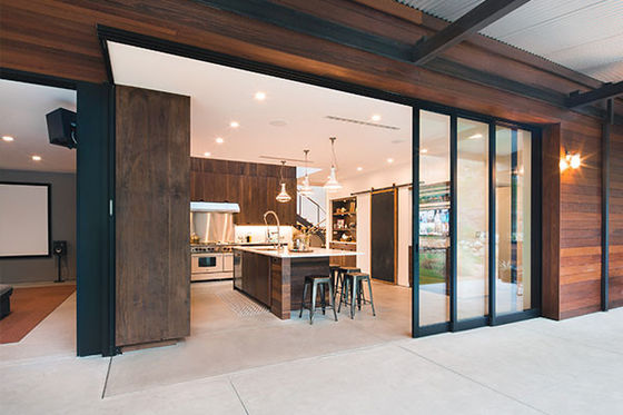 Satin Anodized Builders Warehouse Aluminium Sliding Doors With Glass Panels