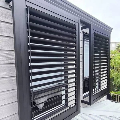 1.2mm Grey Color Outside Custom Window Louvers Toughened Terrace European Style