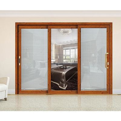 Thermal Break Aluminum Sliding Doors , Three Track Sliding Doors With Aluminum Frame